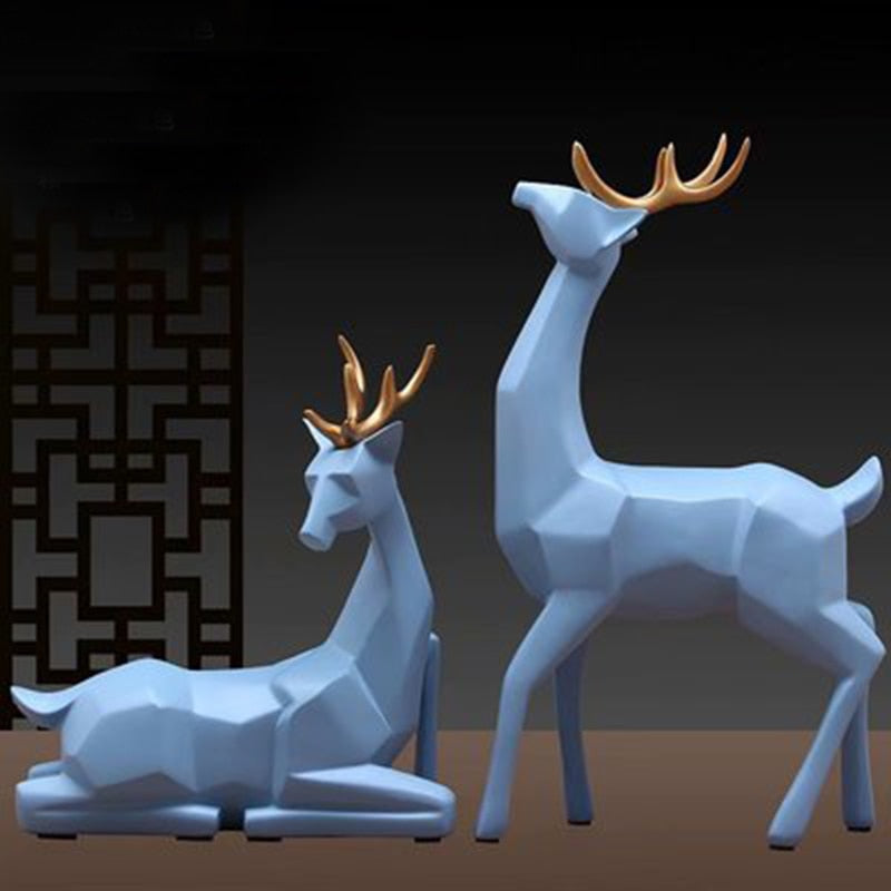 Nordic Creative Solid Geometry Home Decor Living Room Deer Ornaments Resin Craft Home Furnishing for Decoration Figurine