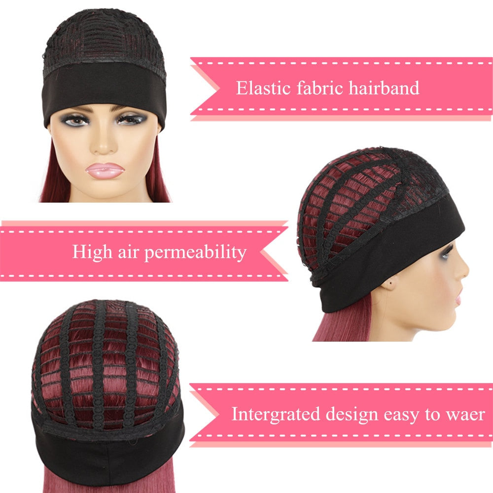 Deep Wave Headband Wig Heat Resistant Fiber Synthetic Wig Blonde Synthetic Hair Wigs For Women