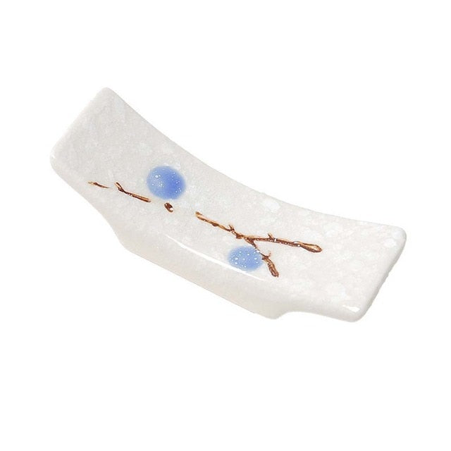 1 Pc Japanese Plum Blossom Ceramic Chopstick Holder Creative Kitchen Supplies Chopstick Holder Care Gadget