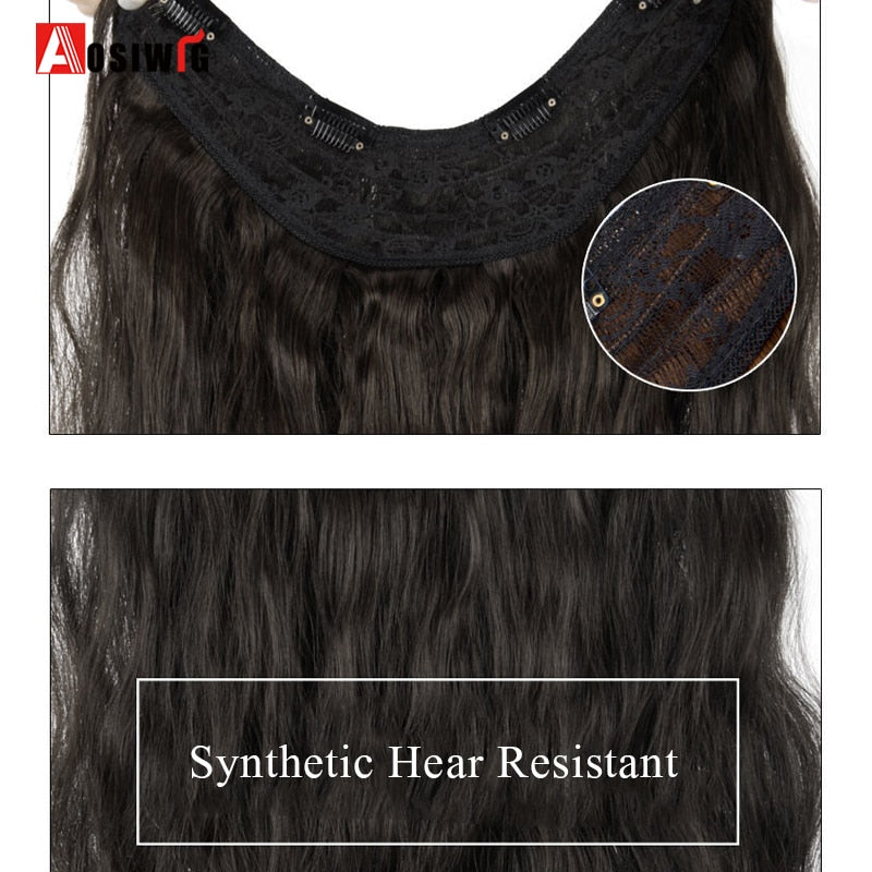 Synthetic Long Culry Clip in Hair Extensions Wig Natural Fake False Hair One Piece Hairpin Accessories Hairpiece Women