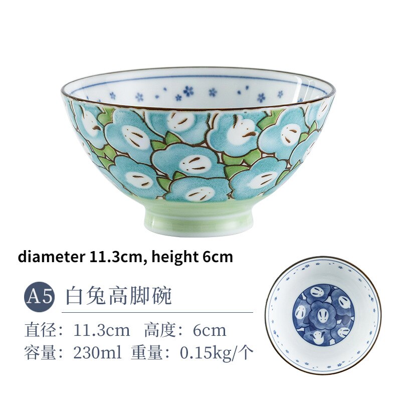 Cartoon Ceramic Bowl Underglaze Japanese Ceramic Rice Bowl Tableware Ceramic Mixing Bowl