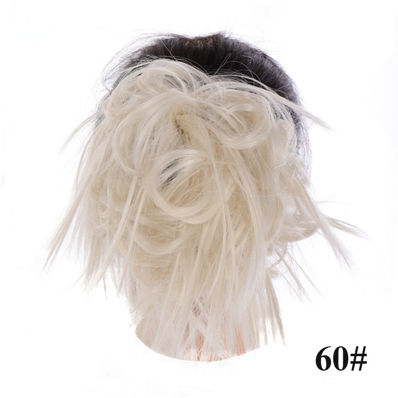Synthetic Chignon Messy Scrunchies Elastic Band Hair Bun Straight Updo Hairpiece High Temperture Fiber Natural Fake Hair