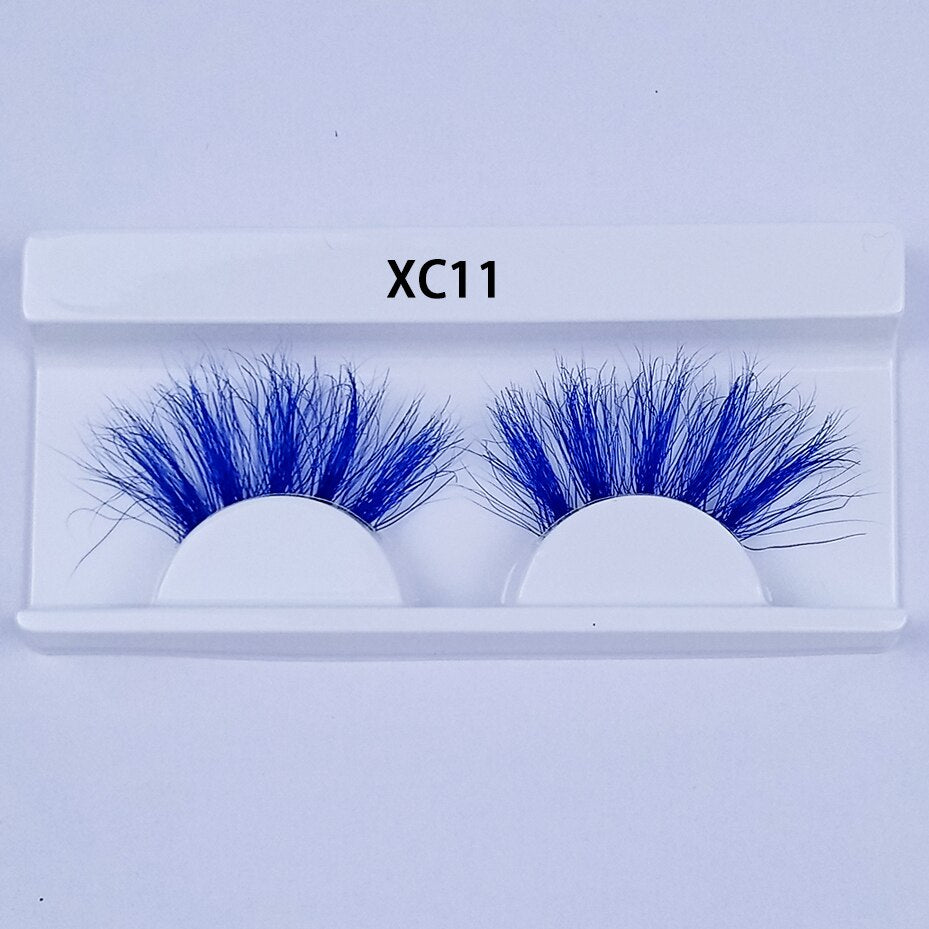 Colored Mink Eyelashes 25mm Lashes Fluffy Messy 3D False Eyelashes Dramatic Long Natural Mink fake Lashes