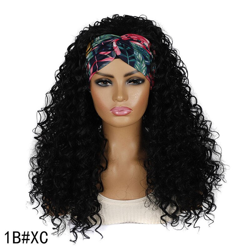 Deep Wave Headband Wig Heat Resistant Fiber Synthetic Wig Blonde Synthetic Hair Wigs For Women