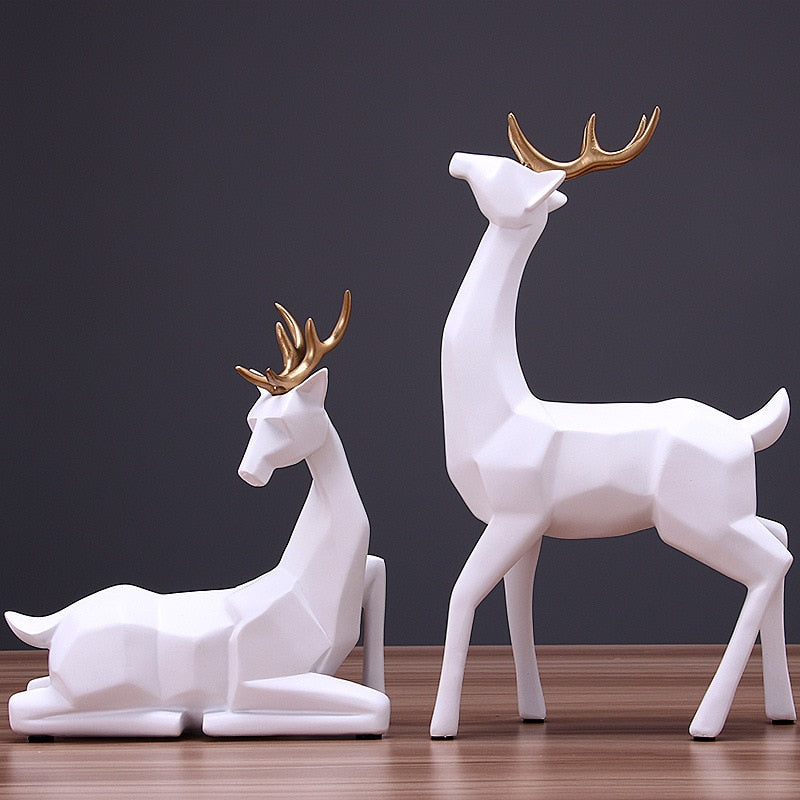 Nordic Creative Solid Geometry Home Decor Living Room Deer Ornaments Resin Craft Home Furnishing for Decoration Figurine