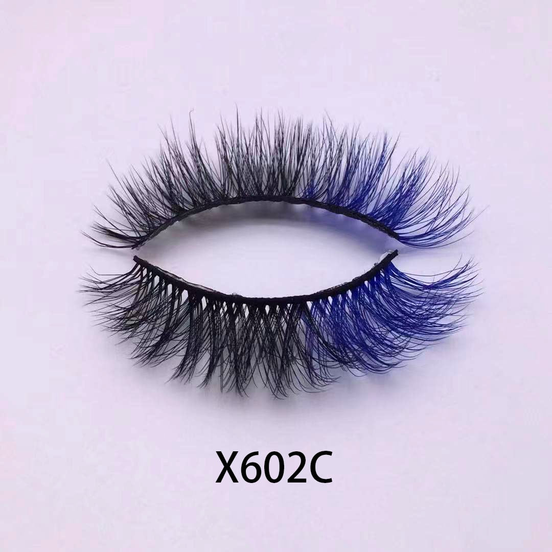 3D Color False Lashes Natural Long Colorful Eyelashes Dramatic Party Colored Lashes for Cosplay Halloween