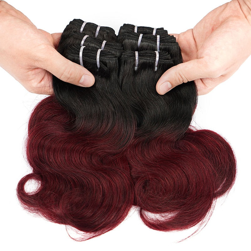 6 Pcs/Lot Brazilian Body Wave 190g/Lot Hair Bundles Curl Hair Extension 1B/27/613/99J Ombre Hair Bundles 100% Human Hair Weaves