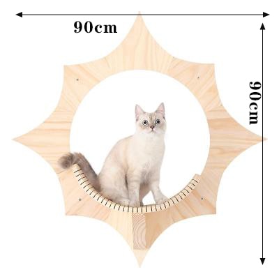 Pet cat climbing frame Wall mounted cat rack, warm luxury wooden space capsule