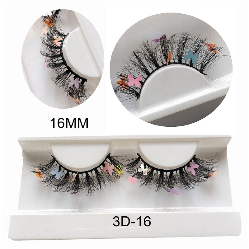 Faux Mink 25mm Lashes With Butterflys On Them Full Strip 14/16/18mm Cosmetics Makeup Charming False Eyelashes Butterfly Lash