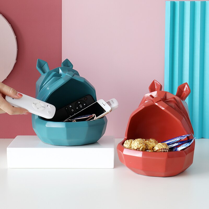 home storage box Dog cat modern figurine Candy Fruit key Desktop home decor storage container Home Office Storage box