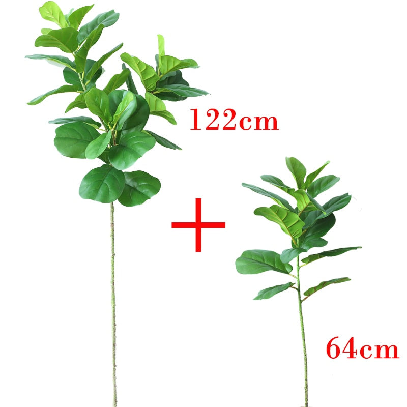 122cm Tropical Tree Large Artificial Ficus Plants Branches Plastic Fake Leafs Green Banyan Tree For Home Garden Room Shop Decor