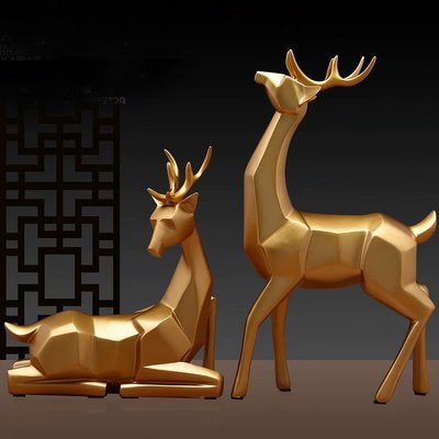 Nordic Creative Solid Geometry Home Decor Living Room Deer Ornaments Resin Craft Home Furnishing for Decoration Figurine