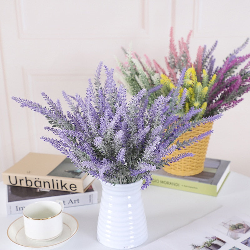 A Bunch of Provence Lavender Plastic Artificial Flowers False Plants Wedding Home Decoration Table Decoration