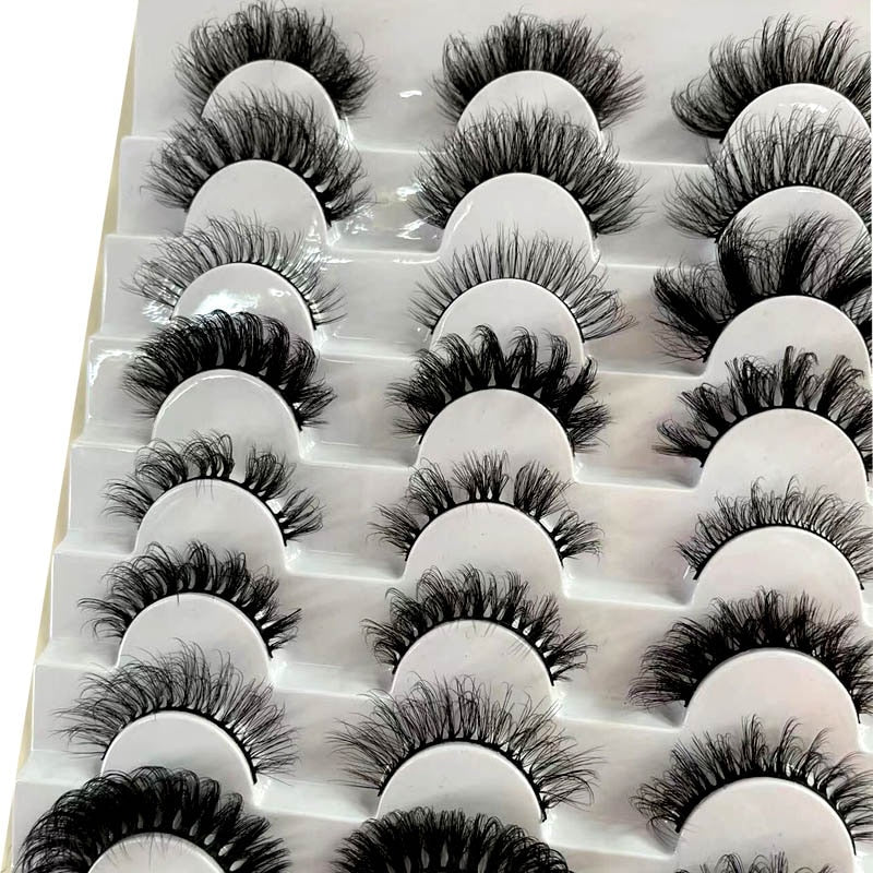 Mixed 20 Pairs 100% Real Mink Eyelashes 3D Natural False Eyelashes Lashes Soft Eyelash Extension