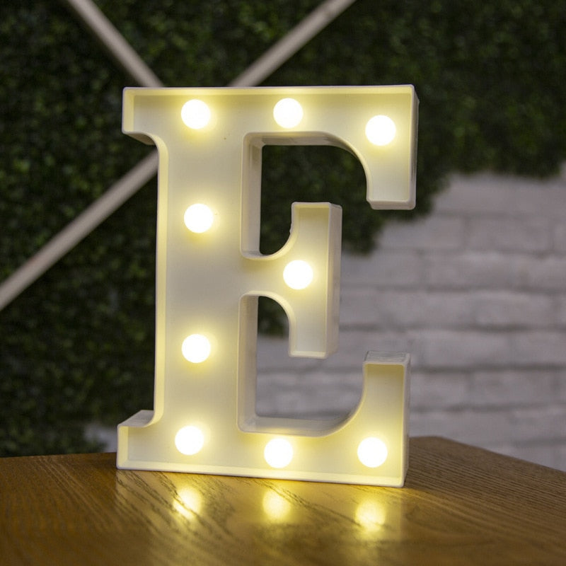 Alphabet Letter LED Lights Luminous Number Lamp Decor Battery Night Light for home Wedding Birthday party Decoration