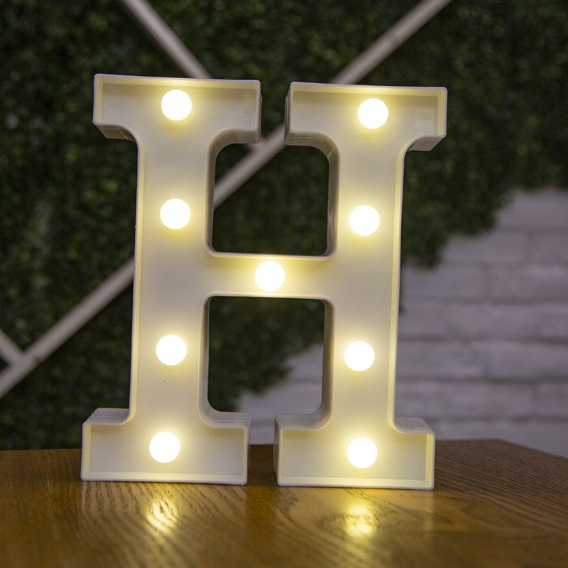 Alphabet Letter LED Lights Luminous Number Lamp Decor Battery Night Light for home Wedding Birthday party Decoration