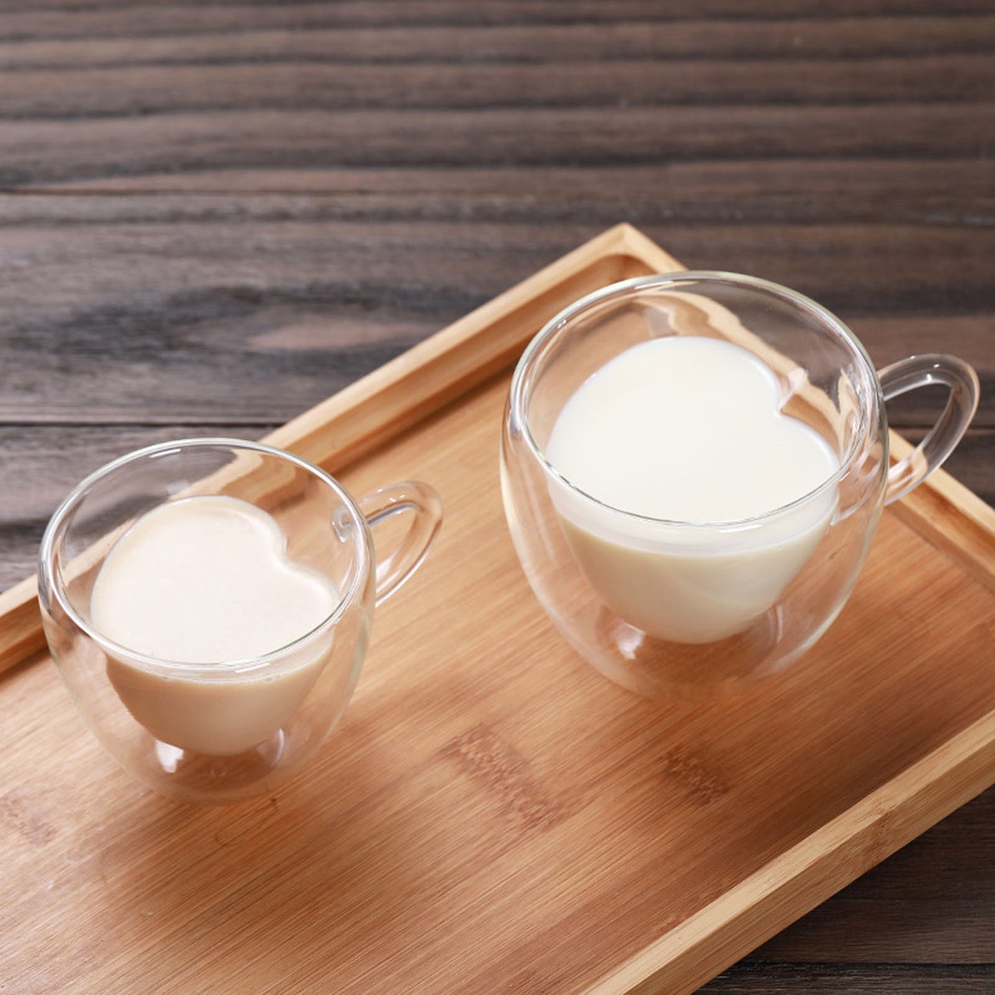 Heart Love Shaped Double Wall Glass Mug Resistant Kungfu Tea Mug Milk Lemon Juice Cup Drinkware Lover Coffee Cups Mug Gift