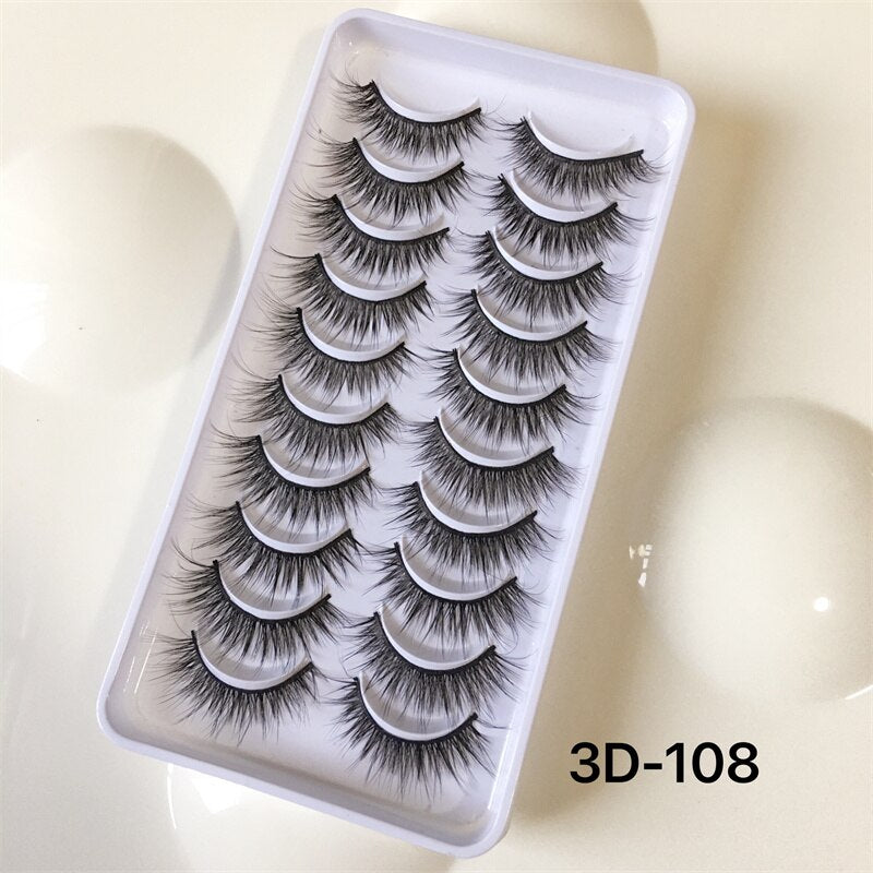 8pairs eyelashes fake lashes long eyelash 25mm mink lashes fluffy dramatic false eyelashes