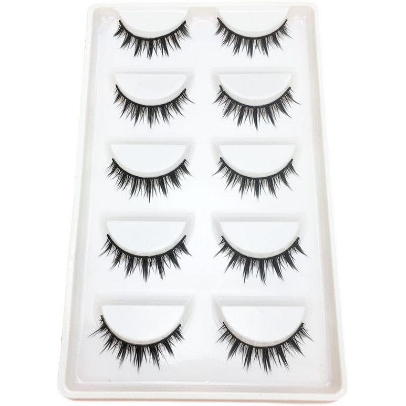 5 Pairs Natural Big Eyes Eyelashes Cos Dance Performance Eyelash Makeup Cross Eyelash Japanese 3D Lashes