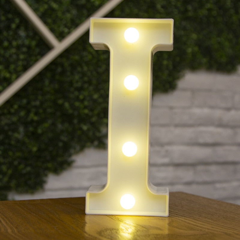 Alphabet Letter LED Lights Luminous Number Lamp Decor Battery Night Light for home Wedding Birthday party Decoration