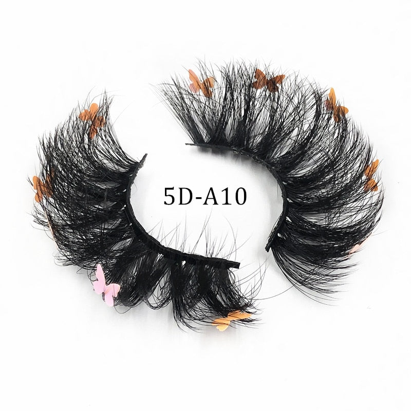 Faux Mink 25mm Lashes With Butterflys On Them Full Strip 14/16/18mm Cosmetics Makeup Charming False Eyelashes Butterfly Lash