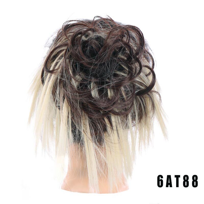 Synthetic Chignon Messy Scrunchies Elastic Band Hair Bun Straight Updo Hairpiece High Temperture Fiber Natural Fake Hair