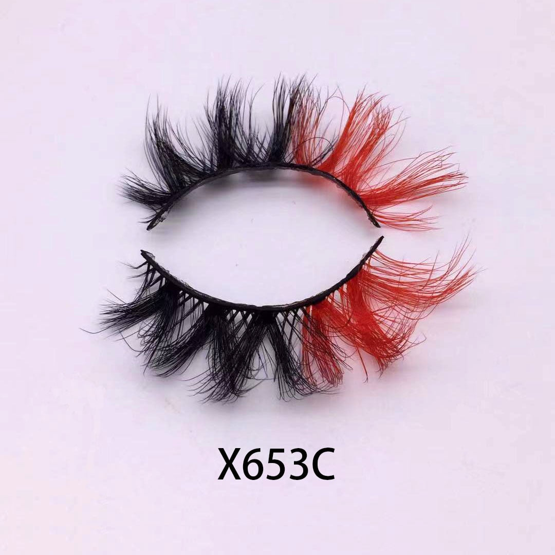 3D Color False Lashes Natural Long Colorful Eyelashes Dramatic Party Colored Lashes for Cosplay Halloween
