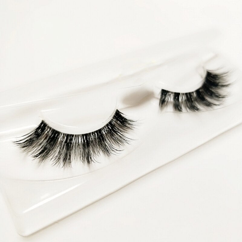 Mink Lashes 100% Hand Made 3D Mink Lashes Transparent Band Eyelashes Cilios Natural Long Fake Eyelashes Clear Band False Eyelash