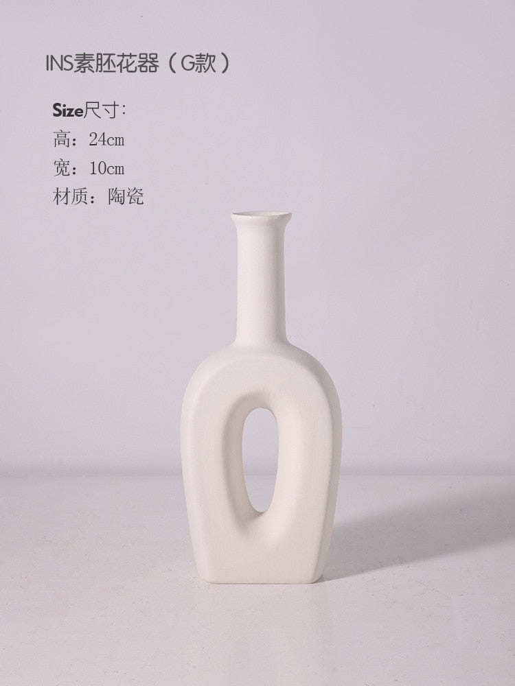 Nordic Ins Ceramic Vase Home Decoration Ornaments Crafts Vegetarian Ceramic Flower Pot Art Vases Home Decoration