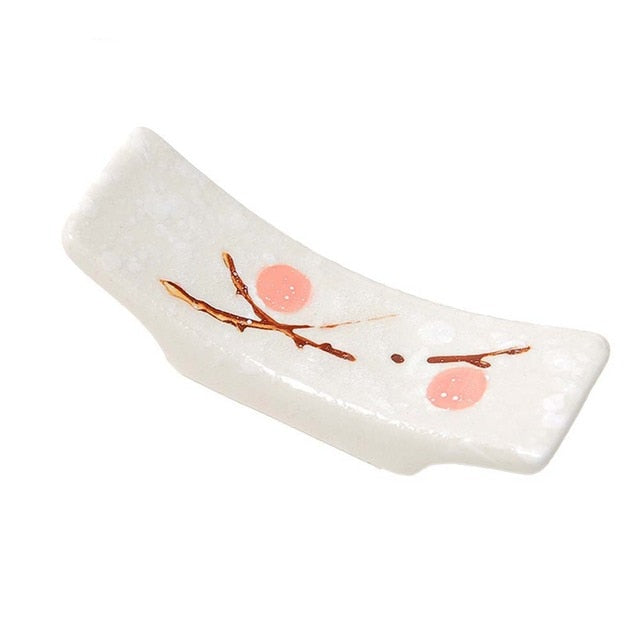 1 Pc Japanese Plum Blossom Ceramic Chopstick Holder Creative Kitchen Supplies Chopstick Holder Care Gadget
