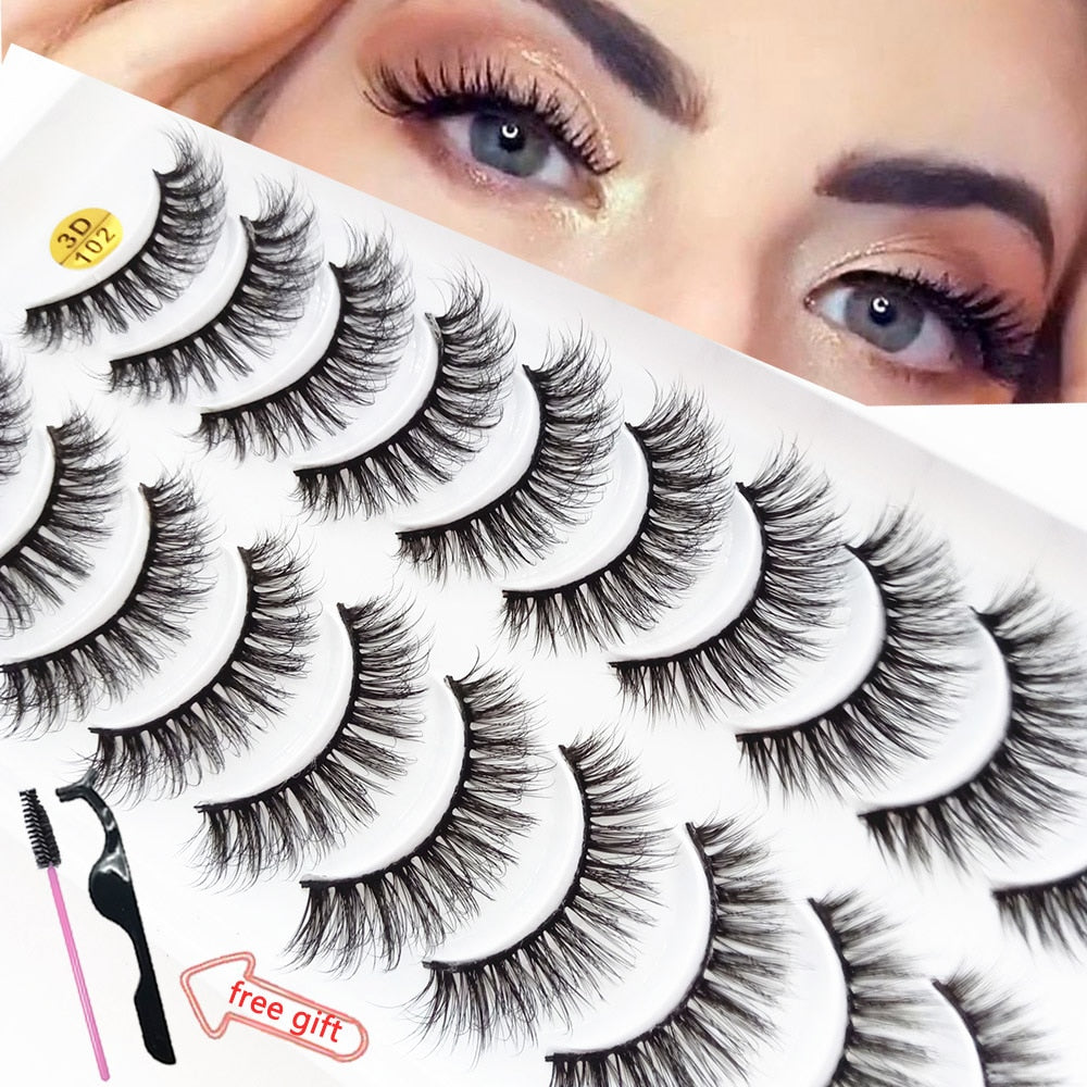5/10 Pairs 3D Mink Natural Dramatic Faux Cils Fake Eyelash Extension
