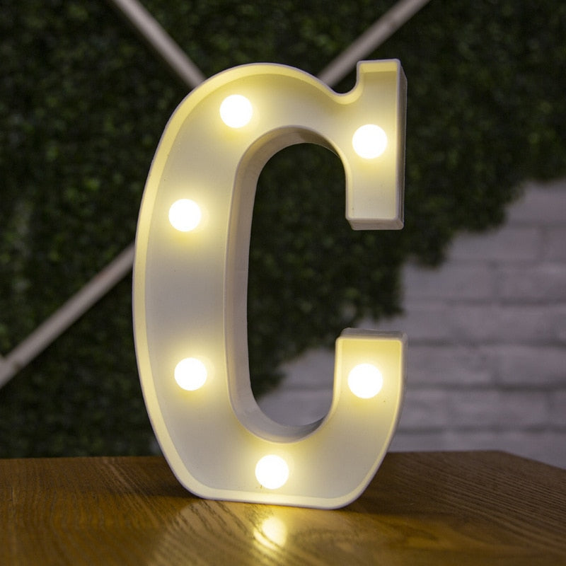 Alphabet Letter LED Lights Luminous Number Lamp Decor Battery Night Light for home Wedding Birthday party Decoration
