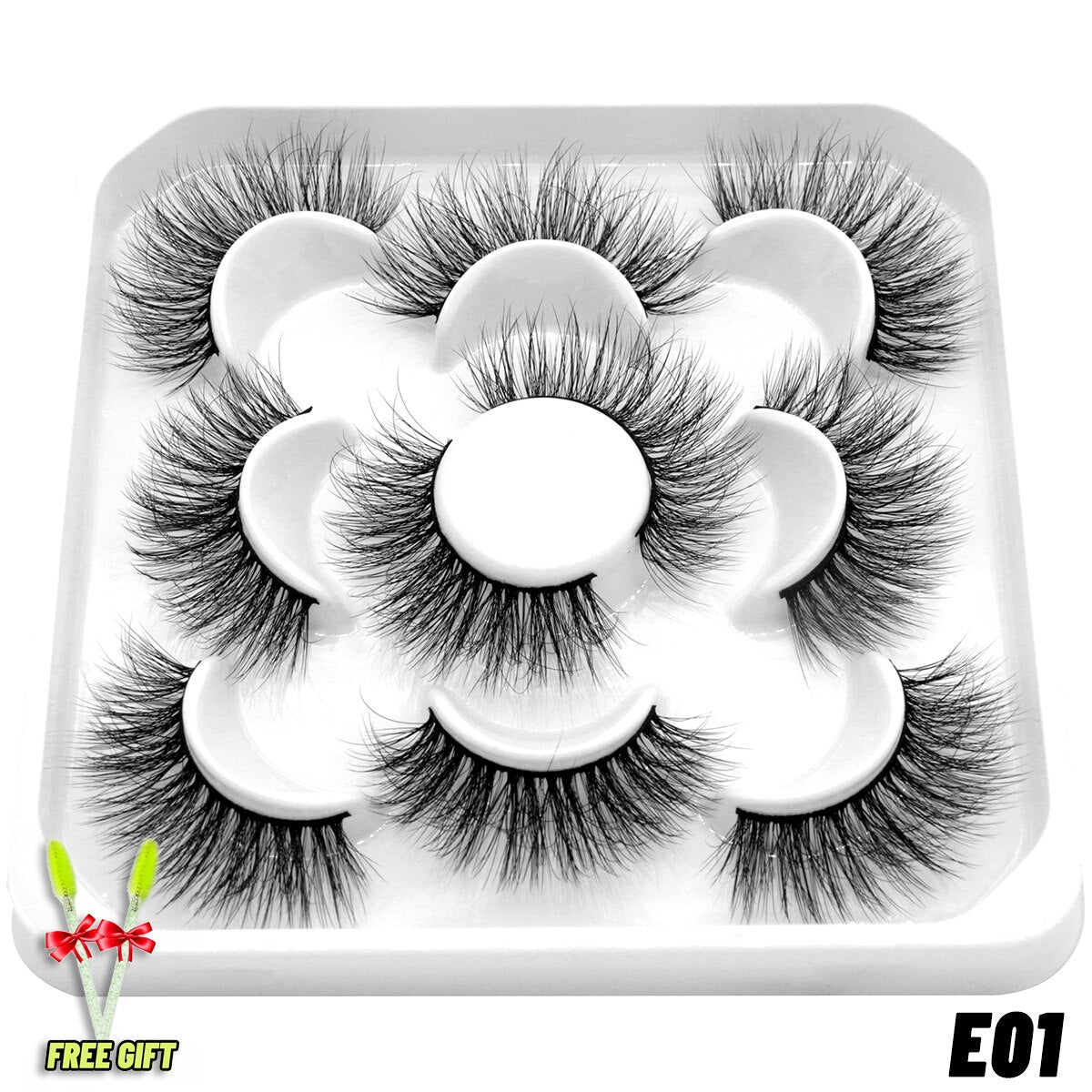 2/5 Pairs Faux Mink False Eyelashes Fluffy Lashe Dramatic Volume Lashes Natural Long Eyelashes
