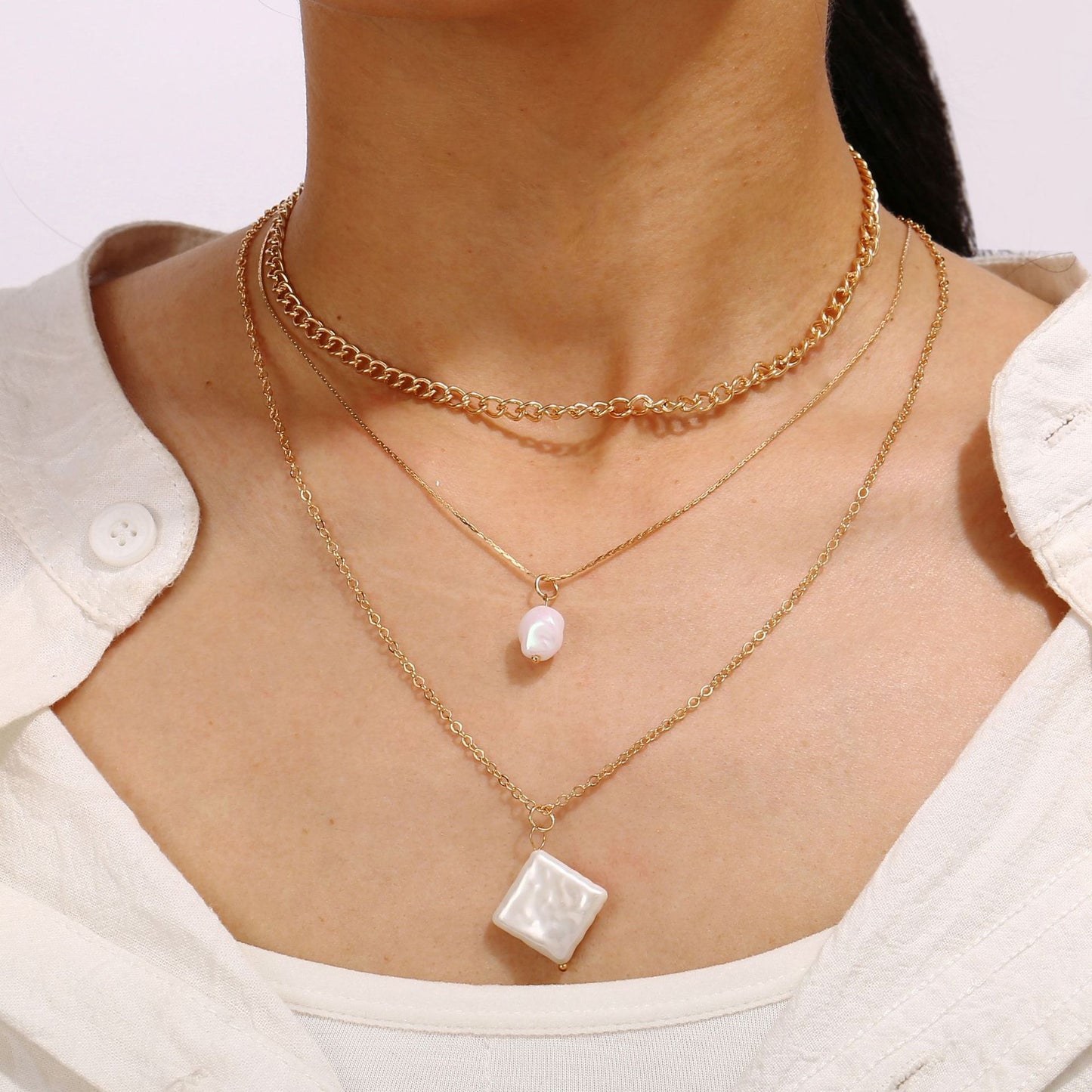 Vintage Multilayer Butterfly Pearl Necklace For Women Gold Color Sun Star Pearl Choker Necklaces Jewelry Gift