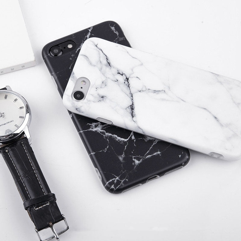 Marble Stone Gel Case for Apple iPhone 7 6s 6 8 Plus X XR XS Max Cases Black White Soft Squishy phone Case