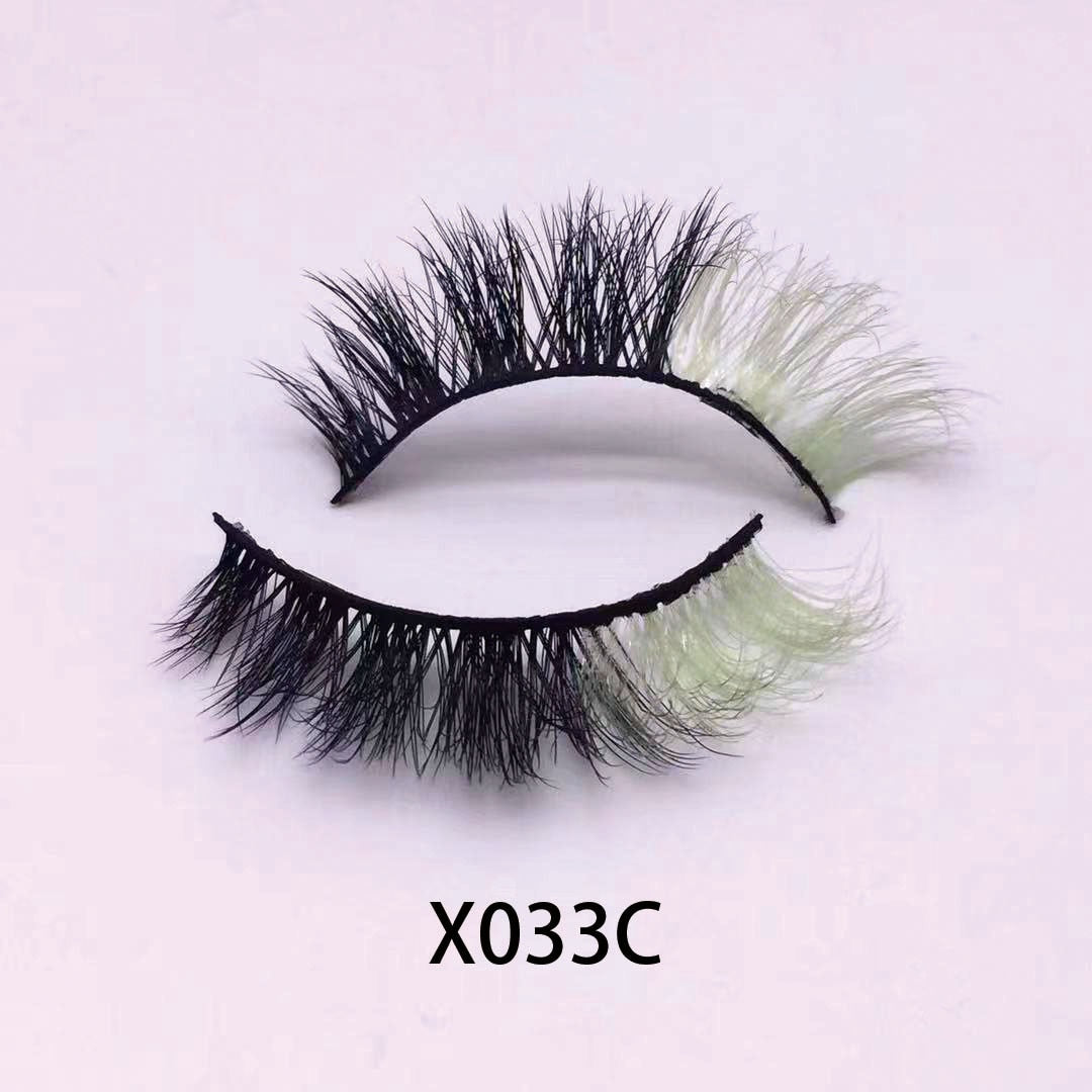 3D Color False Lashes Natural Long Colorful Eyelashes Dramatic Party Colored Lashes for Cosplay Halloween