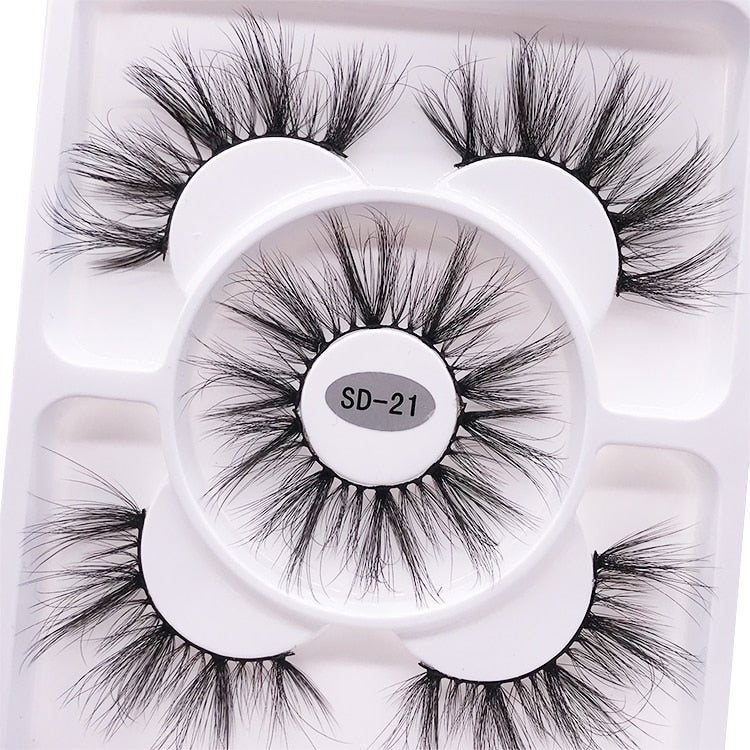 3 pairs natural false eyelashes fake lashes long 3d mink lashes eyelash extension