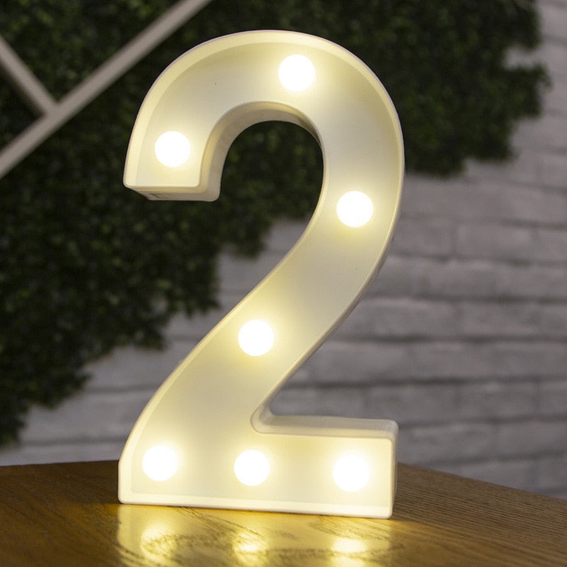 Alphabet Letter LED Lights Luminous Number Lamp Decor Battery Night Light for home Wedding Birthday party Decoration