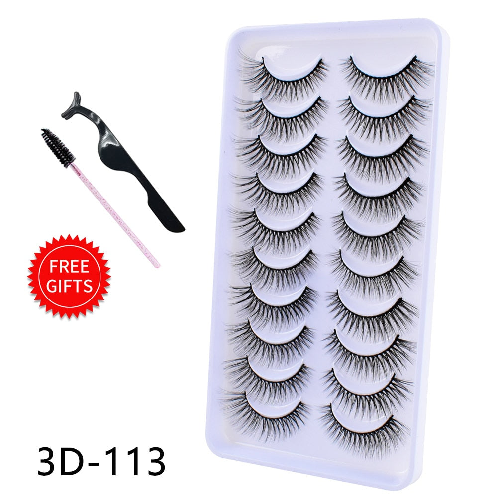 5/10 Pairs 3D Mink Natural Dramatic Faux Cils Fake Eyelash Extension