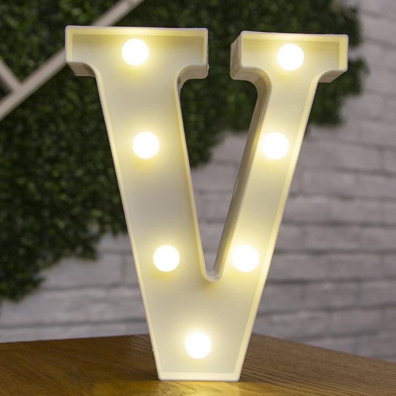 Alphabet Letter LED Lights Luminous Number Lamp Decor Battery Night Light for home Wedding Birthday party Decoration