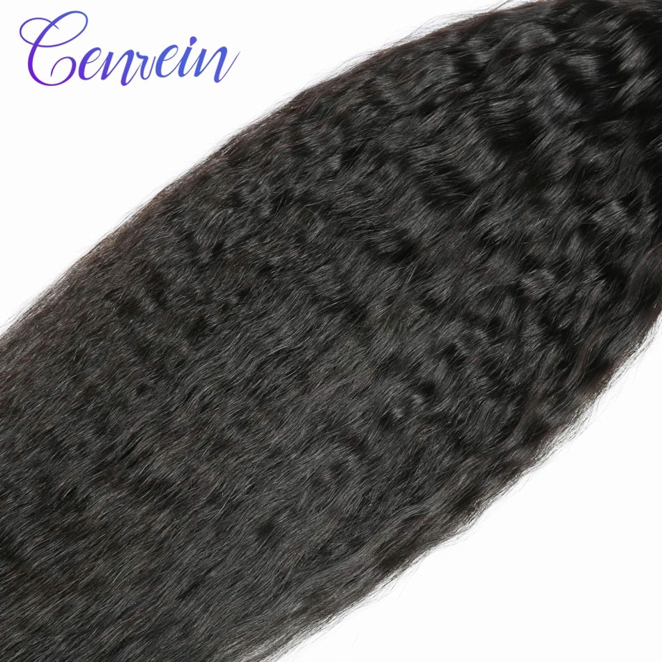 Kinky Straight Bundles Genrein Remy Hair Extensions 30 inch Human Hair Brazilian Hair Weave Bundles 1/3/4 Bundles Deal