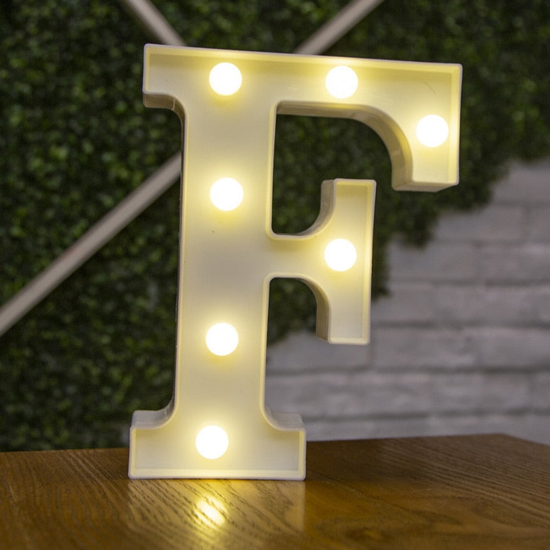 Alphabet Letter LED Lights Luminous Number Lamp Decor Battery Night Light for home Wedding Birthday party Decoration