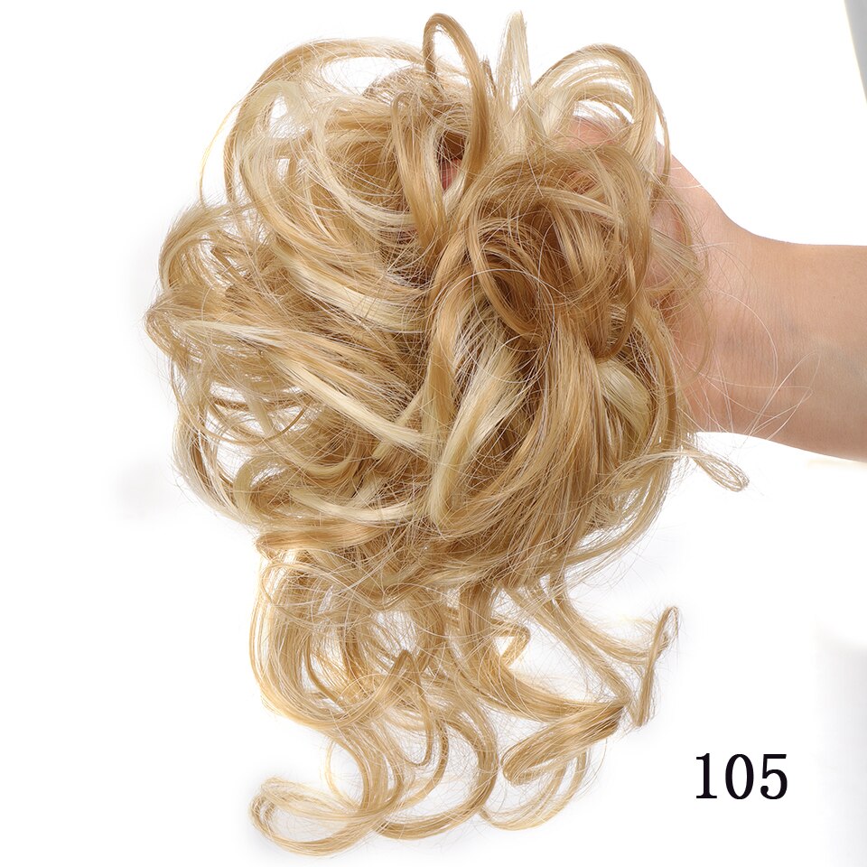 Synthetic Messy Chignon Donut Hair Bun Scrunchies Elastic Hair Rope Rubber Band Curly Hairpiece Black Brown False Hair