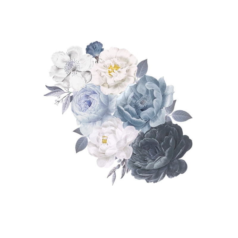 Watercolor Peony Flower Wall Stickers for Home room Background Wall Decor Vinyl Decals
