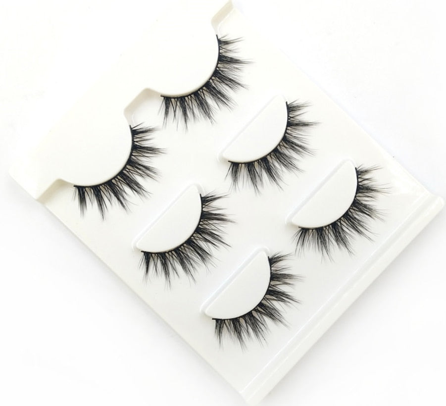 3D False Eyelashes Handmade Natural Cross False Eyelashes Japanese Cotton Thread Stem Nude Makeup