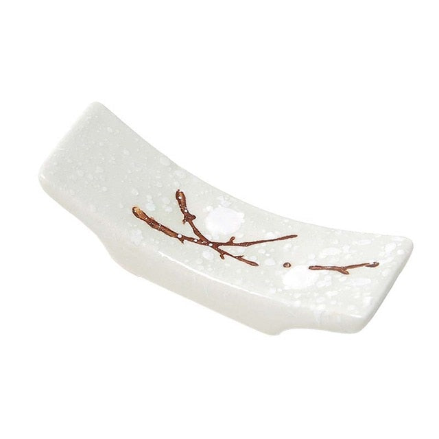 1 Pc Japanese Plum Blossom Ceramic Chopstick Holder Creative Kitchen Supplies Chopstick Holder Care Gadget