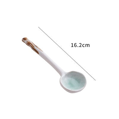 Ceramic Soup Spoon Japanese Tableware Eating Spoon Creative Long handle Spoons Kitchen Cooking Utensil Tool Teaspoon