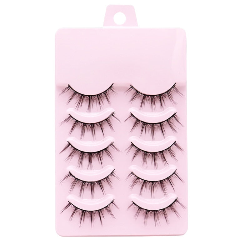 5 Pairs Cos False Eyelashes Natural Thick Clustered Eyelashes Women Makeup Eyelash Extension Japanese False Eyelashes