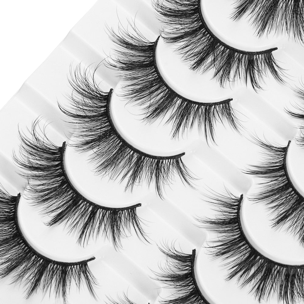 8 Pairs 3D Mink False Eyelashes Natural Wispy Fluffy Dramatic Volume Fake Lashes Extension Handmade Cruelty-free Eyelash