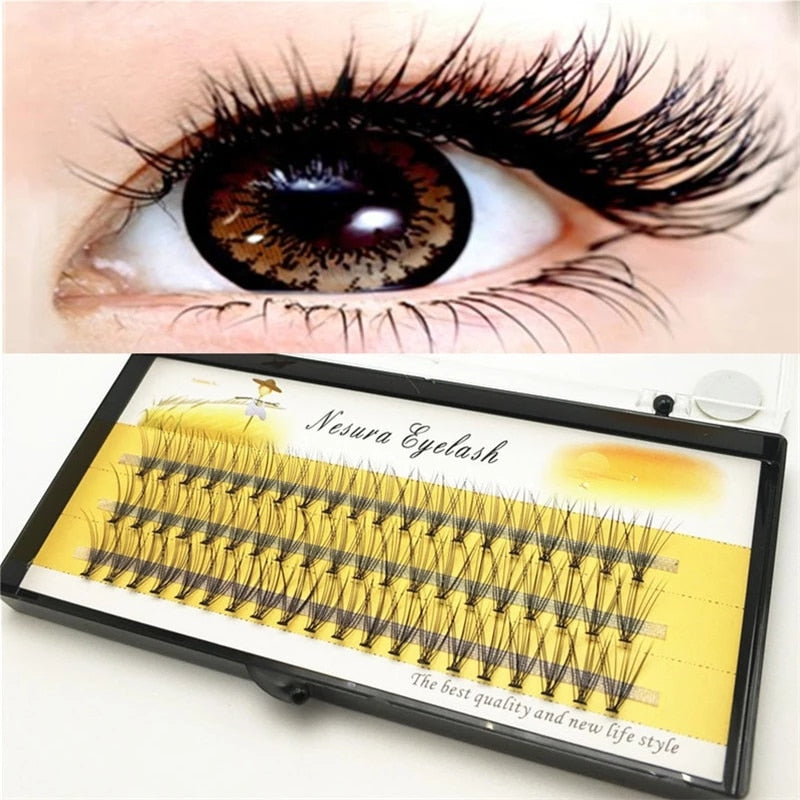 60 clusters/box individual eyelashes 10D natural extension eyelash cluster